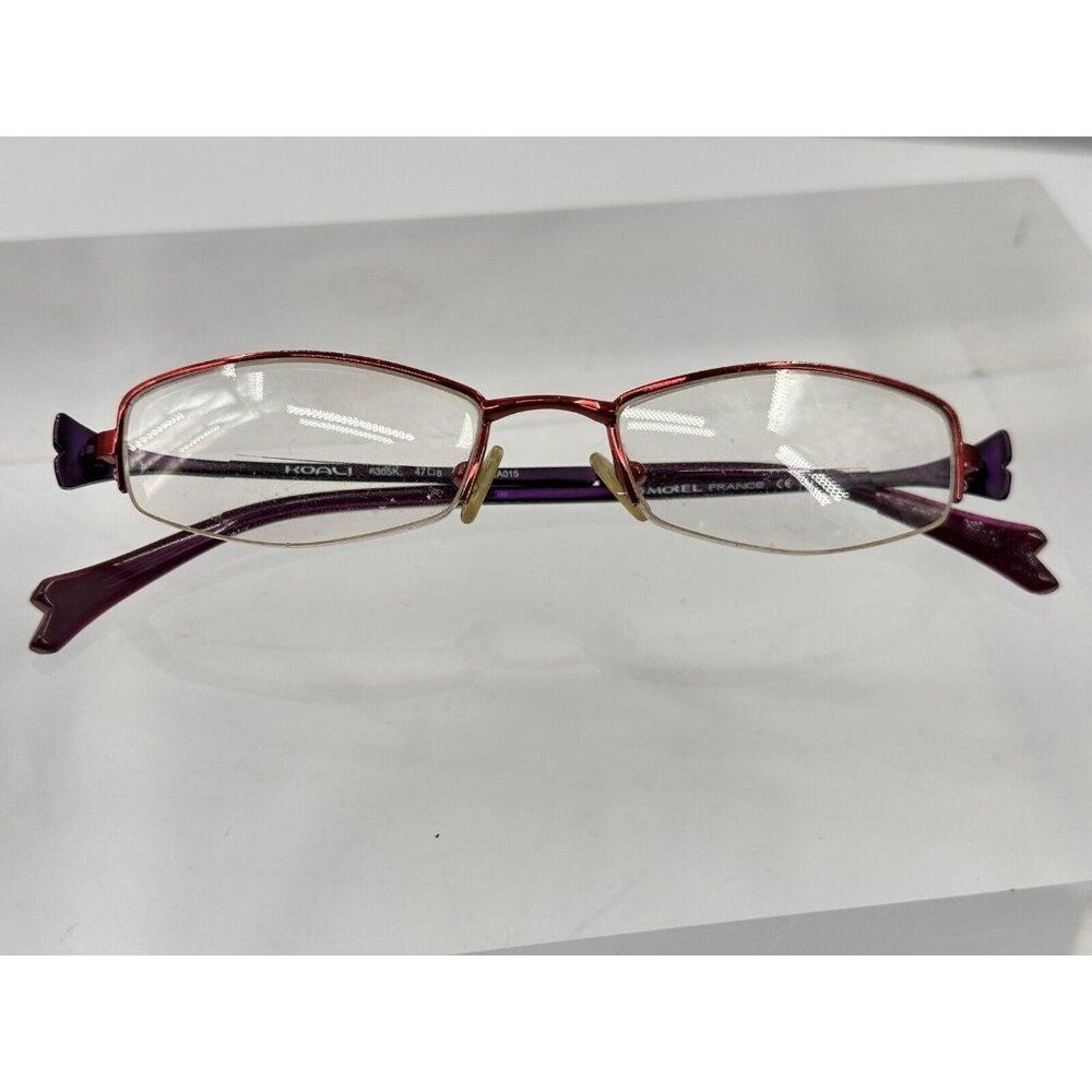 Koali Eyeglasses Frame 6305K 47-18-140 Red/purple Half Rimless Metal (C7-16)